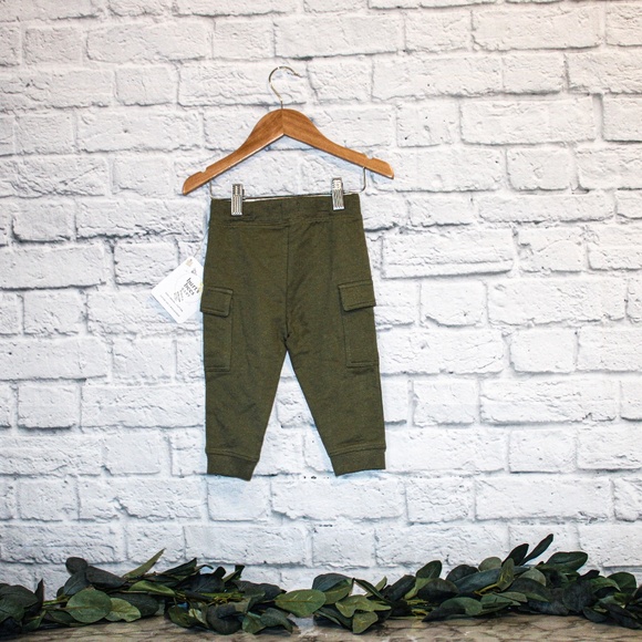 NEW! 6-9 M Burts Bees Green Jogger Pants - Picture 2 of 6